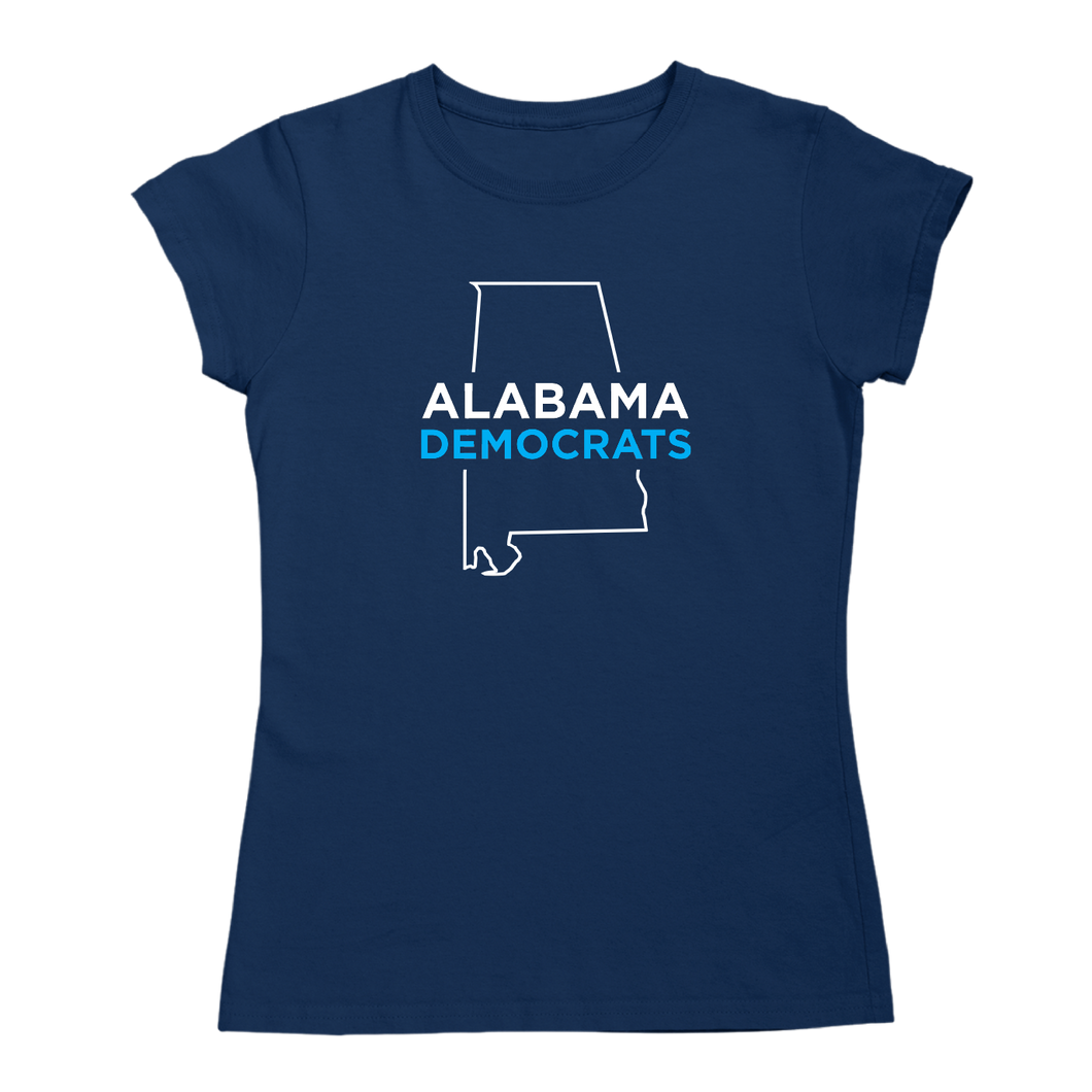 AL Democrats Logo Fitted T-Shirt - Navy or White
